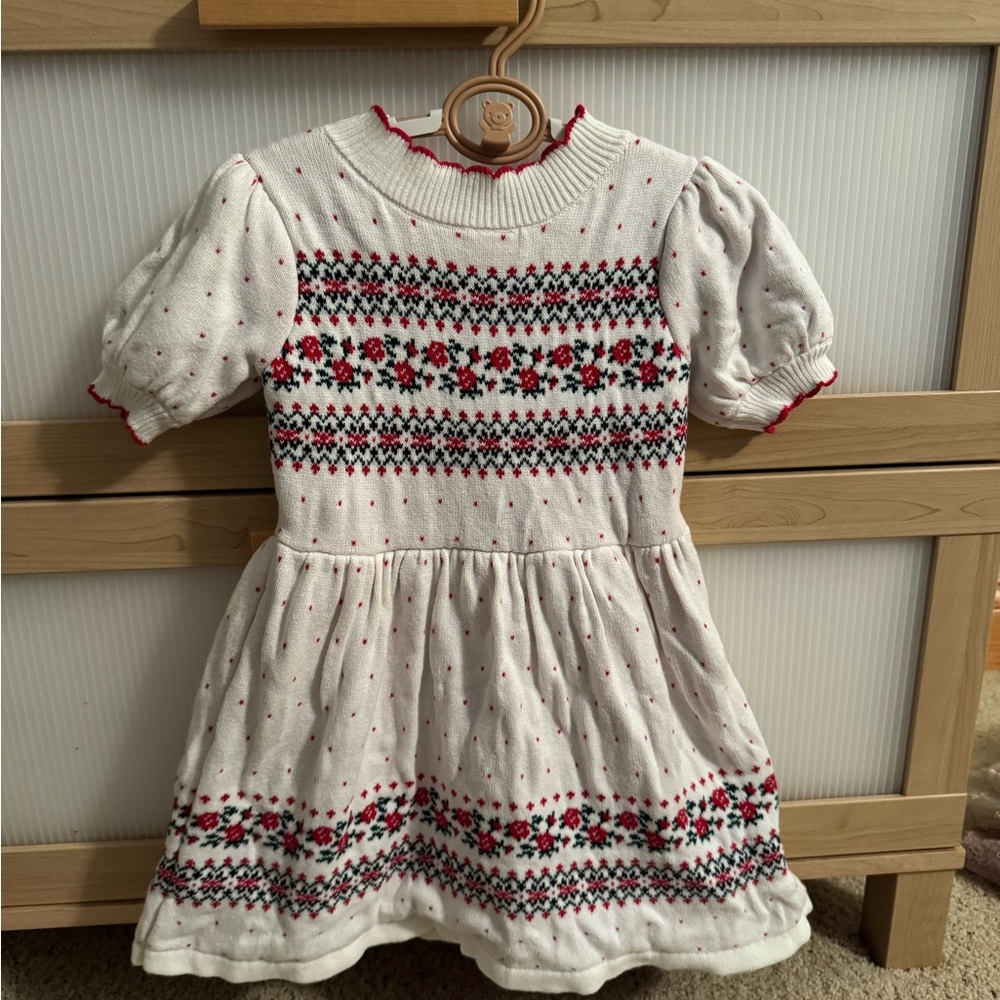 Janie and Jack Charming White and Red Kids Dress